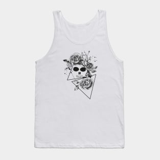 Abstract rose silhouette. Skull. Triangle geometric rose Tank Top